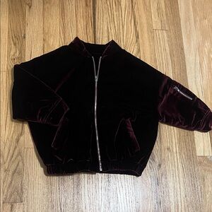 TaMBERE Kids Velvet Bomber Jacket - purple